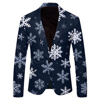 Generic Mens Christmas Dinner Jacket, UK Formal Festive Blazer, Elegant Holiday Party Wear for Xmas Events, Tuxedo Style for Special Occasions (Dark Blue-C, S