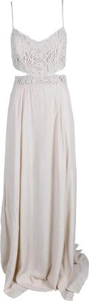 Access Fashion Long Dress Macram&eacute; - White