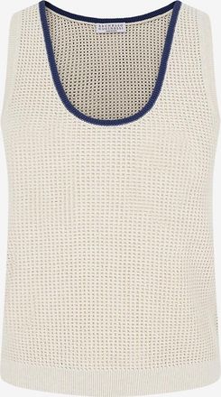 Brunello Cucinelli Top mit Rundhalsausschnitt &auml;rmellos aus Baumwolle