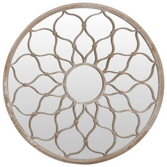 Berkfield Home Mirror Sand 40x3 cm Iron Round for Indoor Use in Cream
