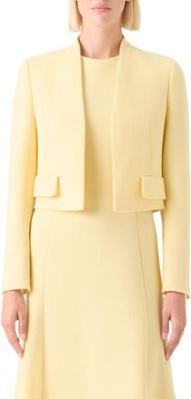 Akris Helena Crop Wool Crepe Jacket in Sun at Nordstrom, Size 14