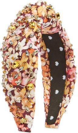 Lele Sadoughi Greta Liberty Crystal Knotted Headband in Marigold Lilies at Nordstrom