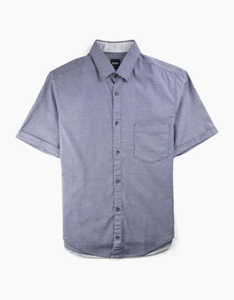 HUGO BOSS Mens Hugo Boss Bayni_R Short Sleeve Shirt Dark Grey - Size: 36