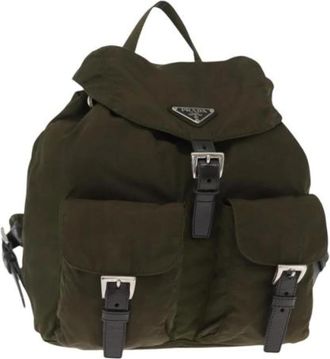 Prada Pre-owned Backpacks, female, Green, Size: ONE SIZE Pre-owned Nylon Backpack