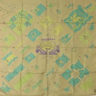 Herm&egrave;s Pre-owned Scarves, female, Multicolor, Size: ONE SIZE Pre-owned Nautical Flag Motif Scarf