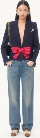 Valentino Giacca In Viscosa Con Fiocco Donna PROVENCE BLUE 36