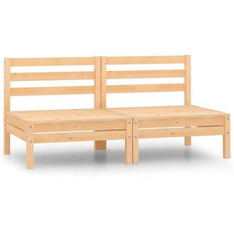 vidaXL Divani Centrali da Giardino 2 pz in Legno Massello di Pino vidaXL