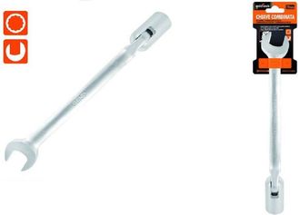 Trade Shop Trade Shop - Chiave Combinata 19mm Fissa E A Bussola Poligonale Con Snodo Cromo Vanadio 97567