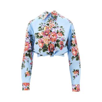 Dolce & Gabbana Floral poplin knotted shirt Woman 40