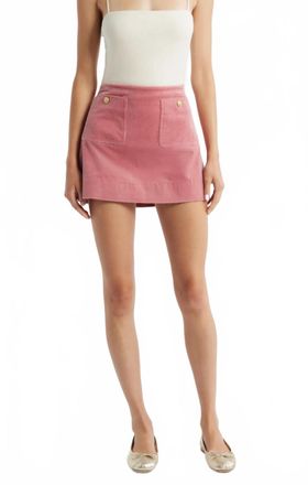 LoveShackFancy Kida Corduroy Mini Skirt In Rose