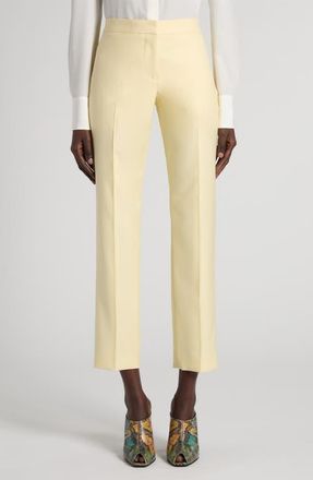 Alexander McQueen Wool Gabardine Ankle Cigarette Pants in Sherbet at Nordstrom, Size 38