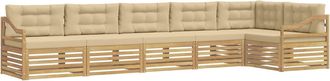 vidaXL Conjunto De Sof&aacute;s De Exterior 6 Uds. Y Beige Poli&eacute;ster Vidaxl
