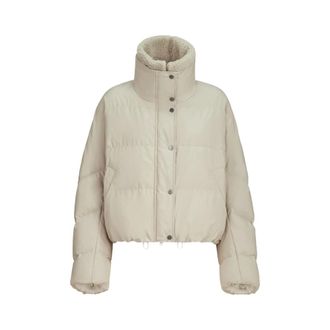 Brunello Cucinelli Double-closure Zip and Snap Jacket - female - Brunello Cucinelli - Down Jackets - Beige - M - Jackets