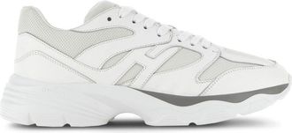 Hogan Allac panelled leather sneakers - men - Calf Leather/Fabric/Rubber/Fabric - 8,5 - Neutrals