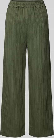 Zabaione Wide Leg Stoffhose mit Strukturmuster Modell Jo44laa in Khaki, Gr&ouml;&szlig;e XL