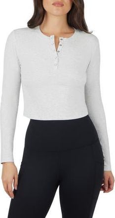 Yogalicious Valentina Heavenly Rib Henley in Heather Light Grey at Nordstrom Rack, Size X-Small