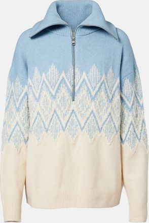 Varley Hedda jacquard half-zip sweater