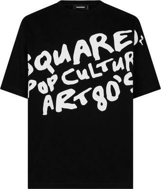 Dsquared2 slogan-print cotton T-shirt - men - Cotton - S - Black