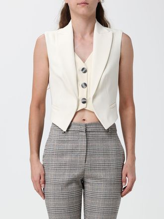 Hanita Single-Breasted Tailored Waistcoat with Peak Lapels and Asymmetrical Hem