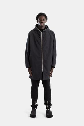 Rick Owens Mens Black Gimp Mac Zipped Hooded Coat