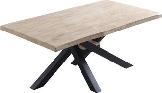 Home Heavenly Home Heavenly - Mesa Comedor Industrial Gael, Madera De Roble Y Patas Metal Cruzadas. 180 X 100 Cm Color: Roble Nordish - Negro