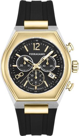 Ferragamo Mens Tonneau Chrono Watch