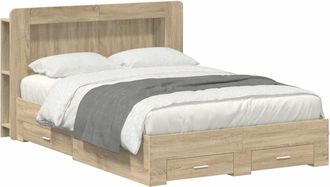 vidaXL Estructura De Cama Con Almacenamiento Roble Sonoma 150 X 200 Cm Vidaxl