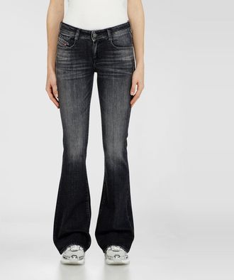 Diesel Bootcut Jeans Low Waist 1969 D-Ebbey, Black/Dark grey, Zip fly