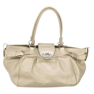 Ferragamo Pre-owned Gancini Handbag - Dames - Vintage Handtas - Beige - ONE Size - Leer - Vintage