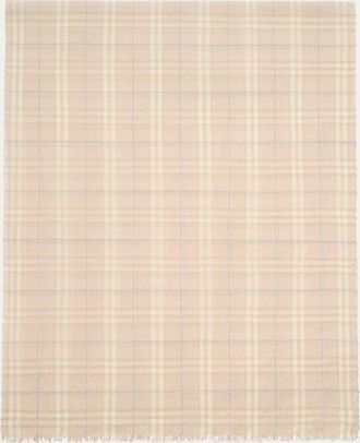 Burberry Sequined Check Wool Silk-Blend Scarf
