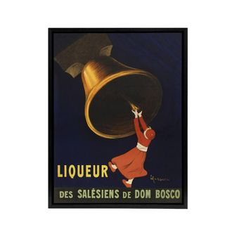 Artery8 Angelus Liquor of Priests Advert Framed Canvas Wall Art Print Cappiello in Blue | Size: W24 x H32