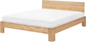 Beliani Beliani - Cama De Madera De Pino Clara 160 X 200 Cm Con Estructura Y Cabecero Royan