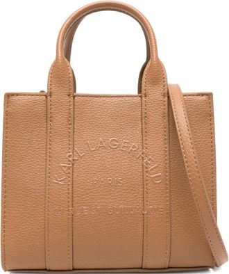Karl Lagerfeld mini logo-embossed tote bag - Brown