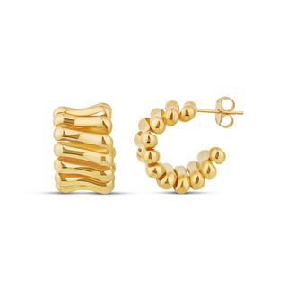 SHYMI Chunky Rippled Statement Hoop Earrings - 14K Gold Filled, Day to Night