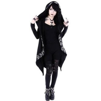 Generic Womens Gothic Hooded Jacket Punk Cardigan Moon Print Jacket Autumn Winter Oversized Punk Black Moon Print Sweat Jacket Hoodie Sweatshirt Cardigan Coat