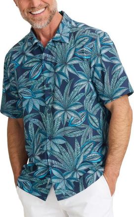Tommy Bahama Bahama Coast Luau Blooms IslandZone Short Sleeve Button-Up Shirt in Insignia Blue at Nordstrom, Size 2Xlt