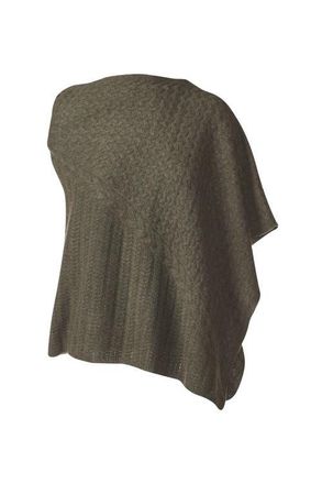 Kinross Cashmere Cable Poncho in Olive at Nordstrom