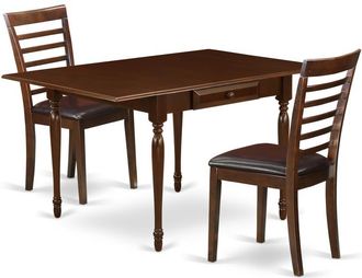 East West Furniture Dining Room Set Mahogany, MZML3-MAH-LC