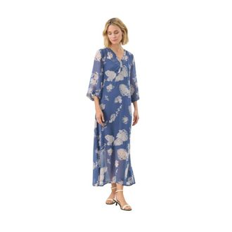 Part Two Prachtige Bloemenjurk Beritpw Dr - Dames - Casual kleedjes - Blauw - M - Kleedjes