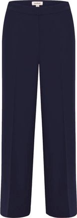 Soaked In Luxury Wijde Pijp Nachtblauwe Broek - Dames - Straight fit broeken - Blauw - XL - Katoen - Broeken