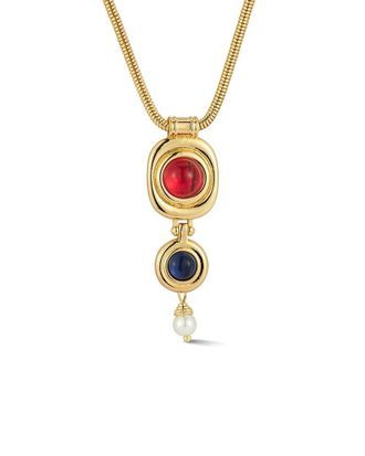 Chloe and Madison Chloe And Madison Plated Cz Gem Pendant Necklace
