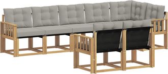vidaXL Conjunto De Sof&aacute;s De Exterior 8 Uds. Blanco Y Gris Claro Vidaxl