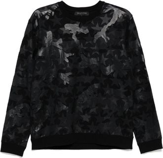 Valentino Garavani Sweater met camouflageprint - Zwart