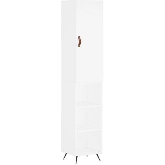 vidaXL Vidaxl - Aparador Alto Madera Contrachapada Blanco 34,5x34x180 Cm