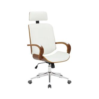 Clp Silla de oficina giratoria regulable en Simil cuero Nogal/blanco