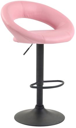 Clp Taburete Olinda Tapizado En Simil Cuero Rosado Negro