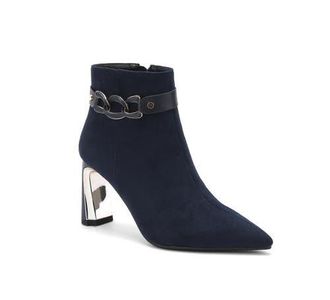 Ninety Union Chain Ornament Metal Heel Bootie in Navy at Nordstrom, Size 11