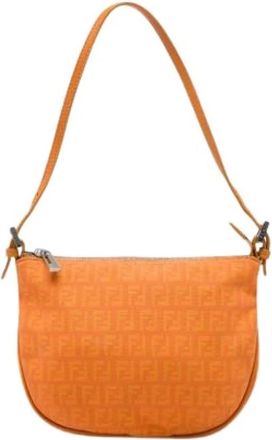 Fendi Pre-owned Vintage Schoudertas - Dames - Vintage Schoudertas - Oranje - ONE Size - Leer - Vintage