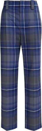 Marni check-print tailored trousers - women - Polyester/Virgin Wool/Elastane - 42 - Blue