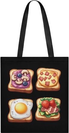 Generic Fruity And Savory Toast Bread Womens Tote Casual Shopping Bag Lightweight Shoulder Bags Hobos Handbag for Work Travel Daily 35x40cm